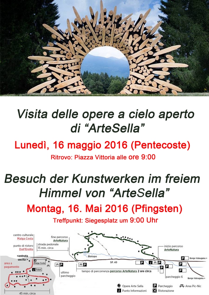 Visita alle opere di "Arte Sella" il 16 maggio 2016 Arte Sella